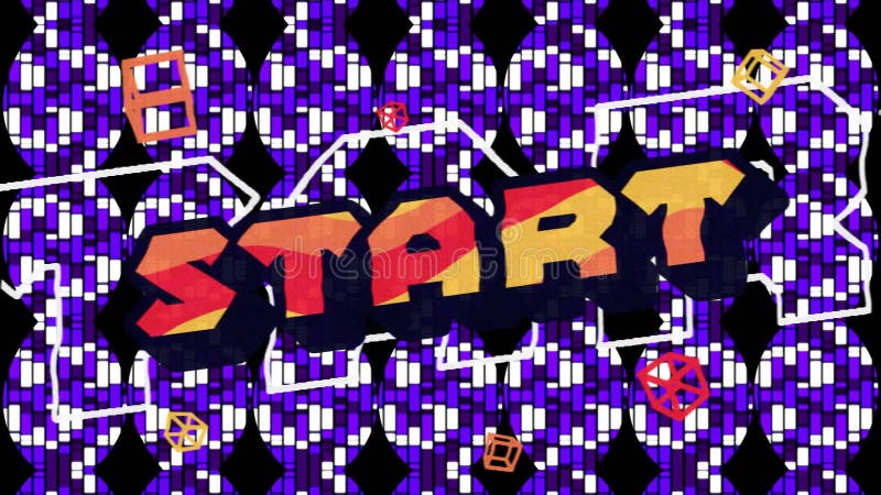 Animation of start text over blue shapes stock video footage