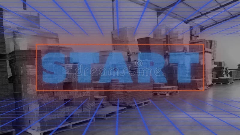 Animation of start text over boxes royalty free illustration