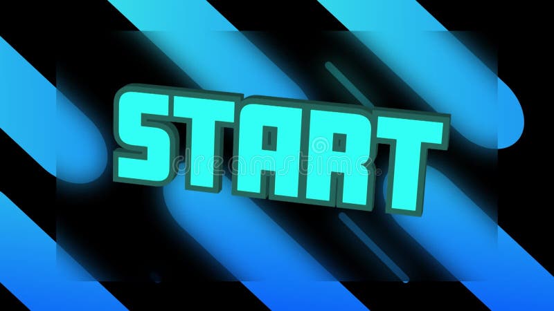 Animation of start text over moving blue trails stock illustration