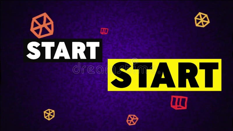 Animation of start text over pattern background stock video footage