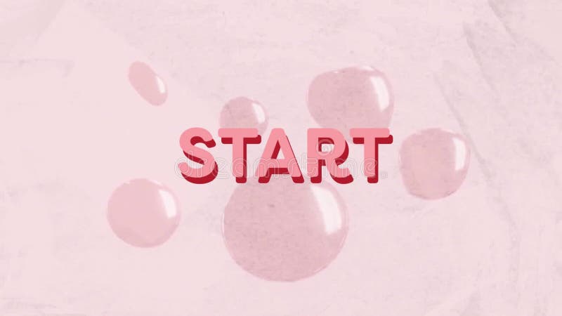 Animation of start text over shapes moving stock video footage