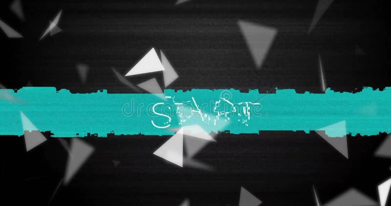Animation of start text over triangles and connections stock video footage