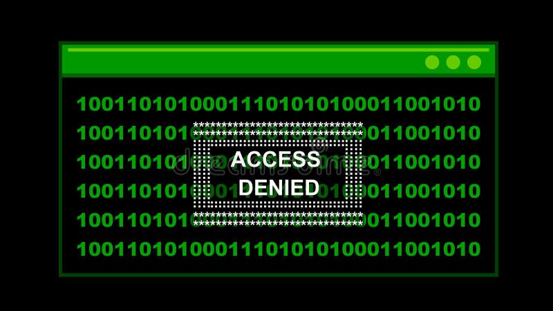 Animation vidéo code binaire accès au terminal cmd message refusé illustration libre de droits