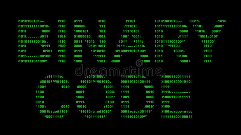 Animation vidéo code binaire zéro et un codage illustration libre de droits