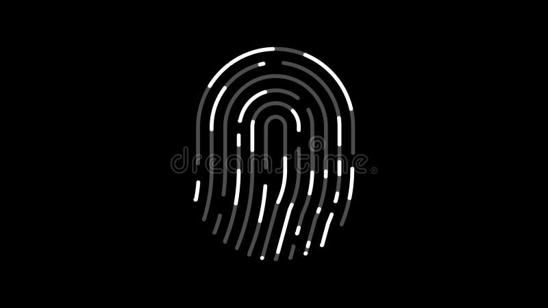 Animation von Fingerabdruck-Alpha-Matte Touch ID futuristische digitale Verarbeitung biometrischer Scanner-Konzept Sicherheit