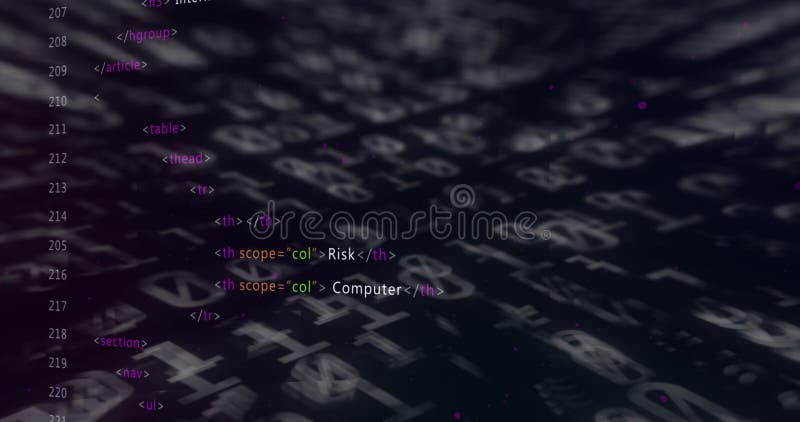 Animation of warning text, binary coding and data processing over grid. global cloud computing, data processing and concept digitally generated video. Binary coding data processing video