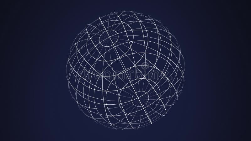 Animation of white grid of digital globe spinning royalty free illustration