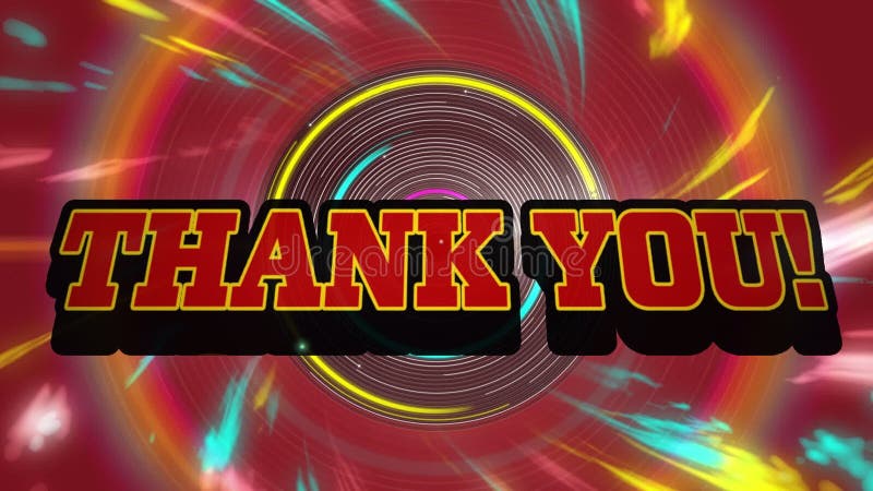 Animation of the words Thank You! written in red letters