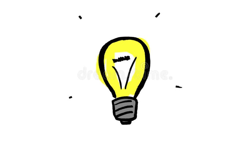 Animation of yellow light bulb vector illustration