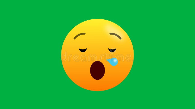 Animation émoticônes couchage transparent sur écran vert avec bulle de nez illustration libre de droits