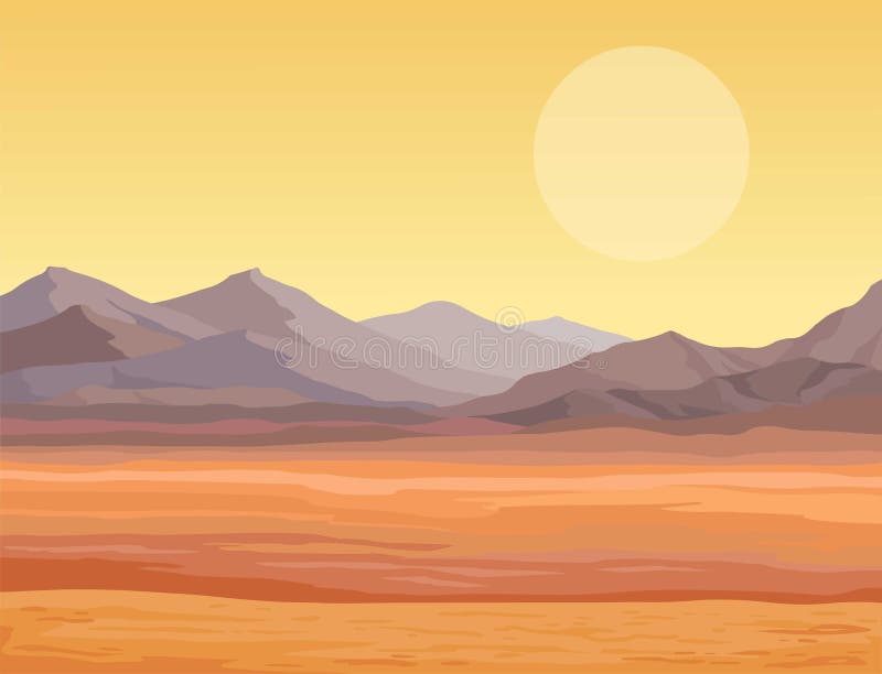 Animationslandschaft Der Wüste Vektor Abbildung - Illustration von