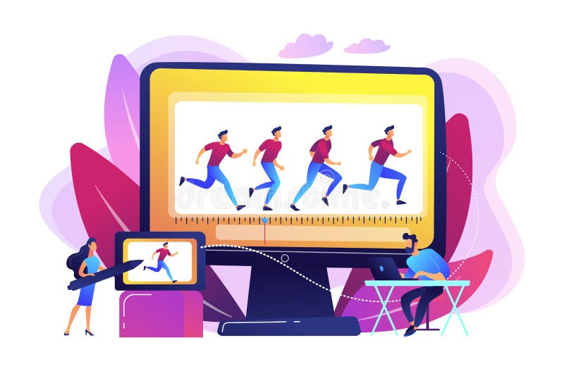 Computer animation concept vector illustration royalty free illustration
