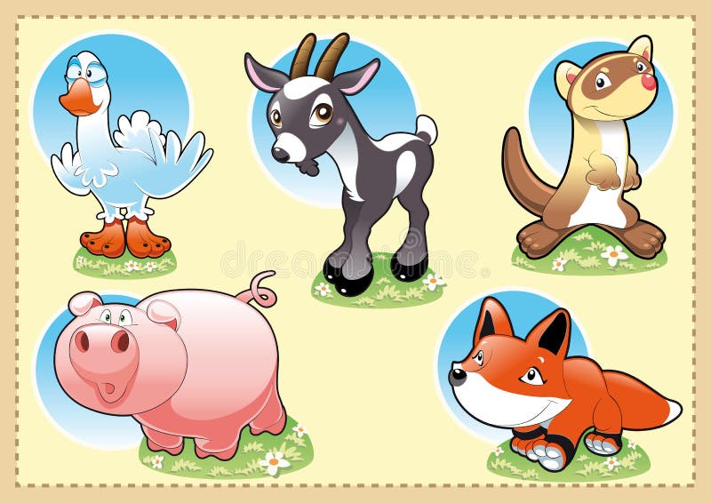 Farm Baby Animals - vector image, software: illustrator. Farm Baby Animals - vector image, software: illustrator