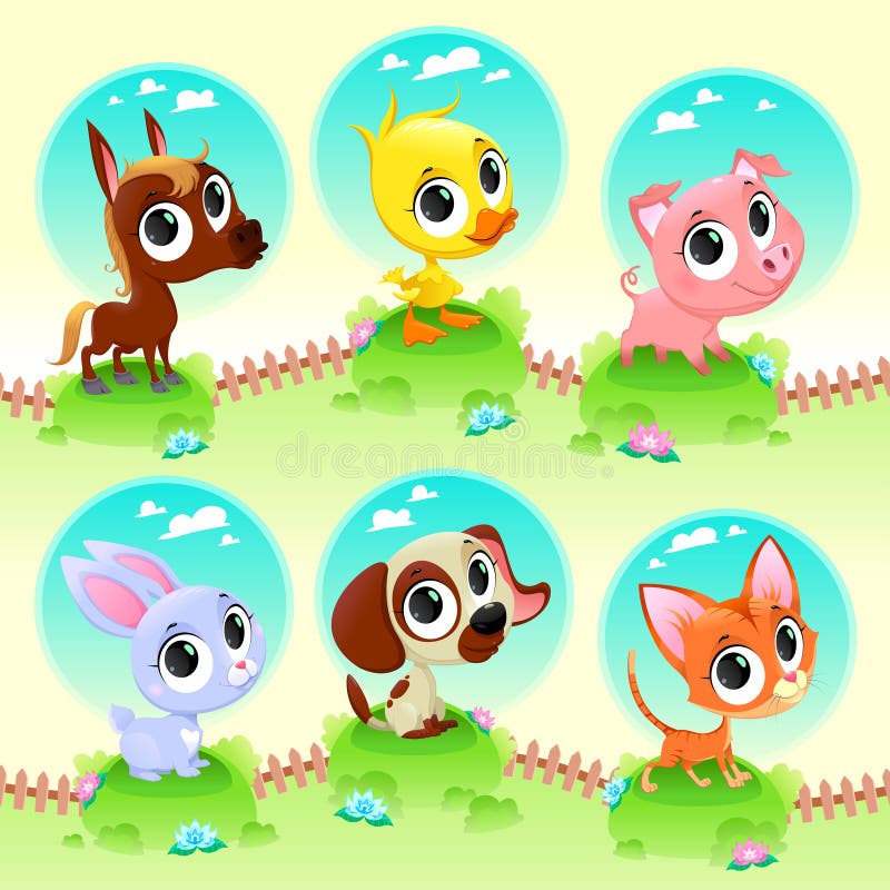 Animaux de ferme mignons illustration de vecteur Animaux de ferme mignons illustration de vecteur