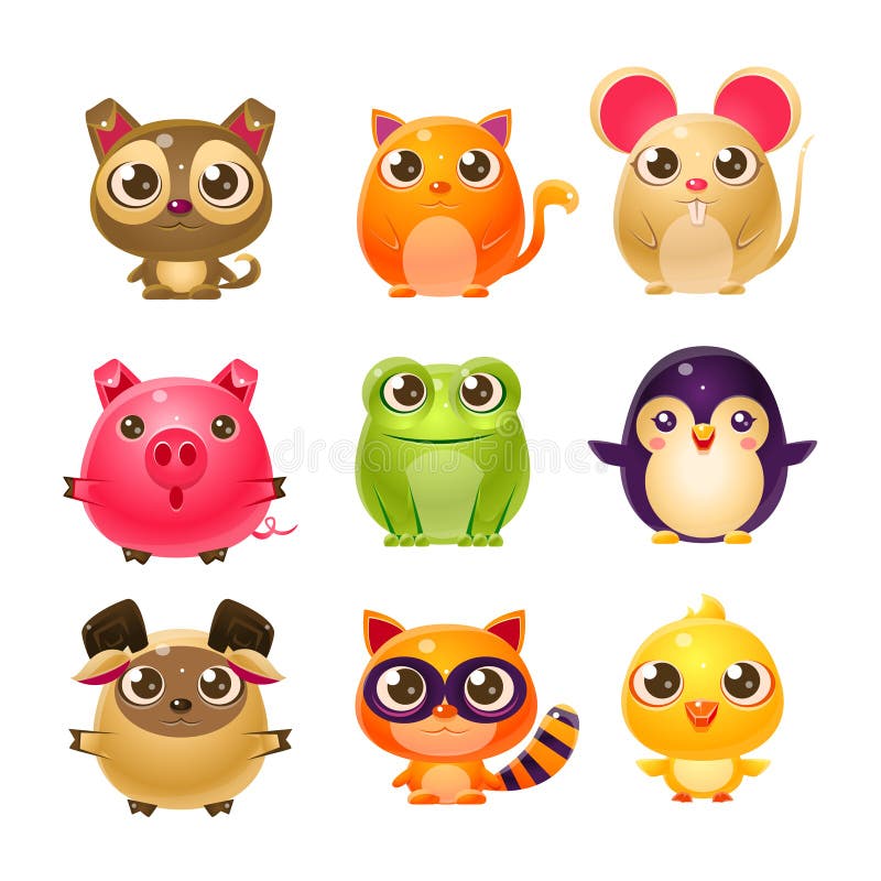 Animaux doux de bébé dans la conception Girly illustration de vecteur