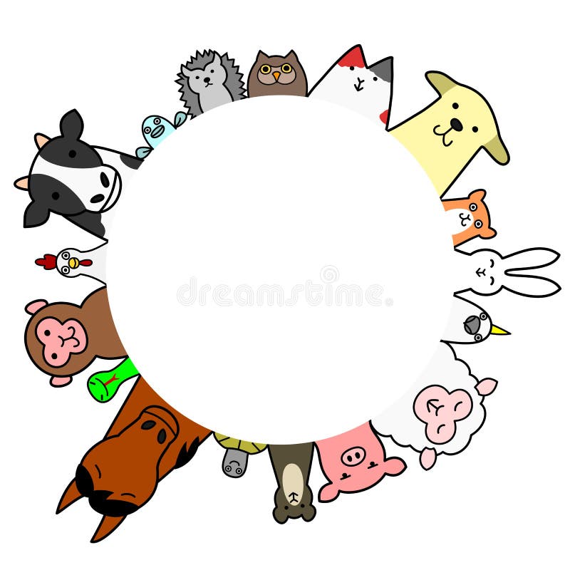 Pets and livestock circle with copy space. Pets and livestock circle with copy space.