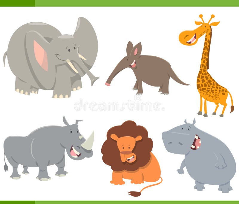 Animaux mignons de safari réglés illustration stock Animaux mignons de safari réglés illustration stock