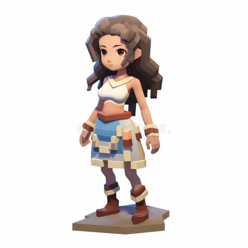 Animazione 3d pixel art di ava da gioco incompiuto royalty illustrazione gratis