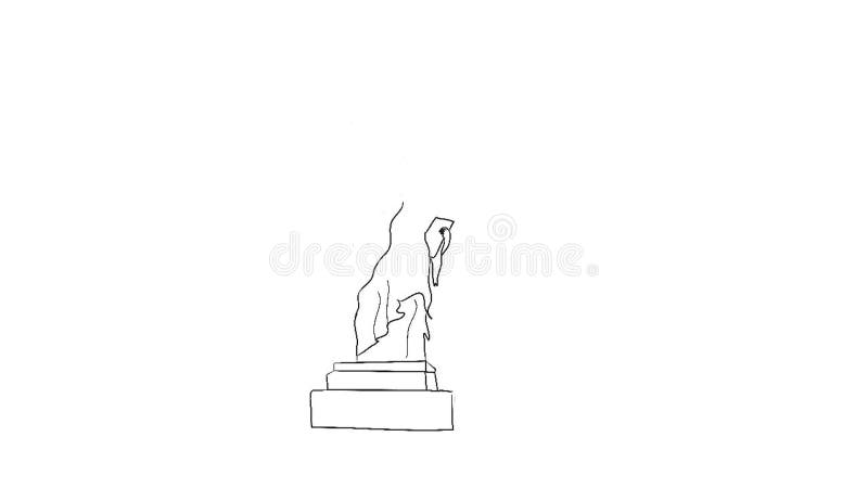 Animazione Del Disegno Della Statua Della Libertà Di New