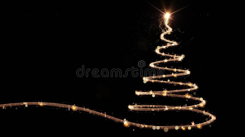 Animazione dell'albero di Natale in oro