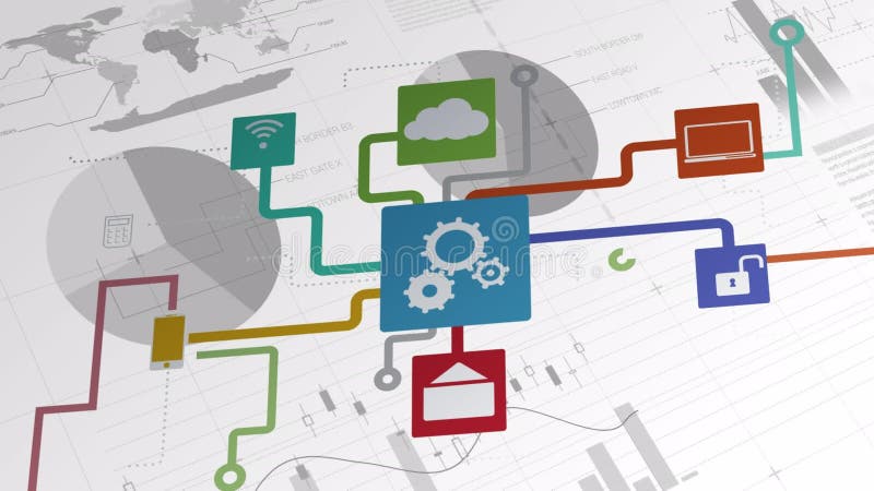 Animazione della rete di connessioni royalty illustrazione gratis