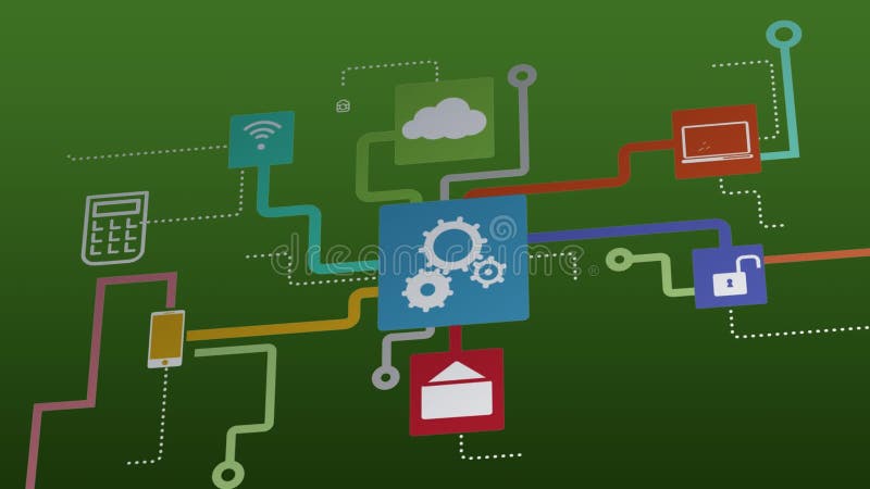Animazione della rete di connessioni illustrazione di stock
