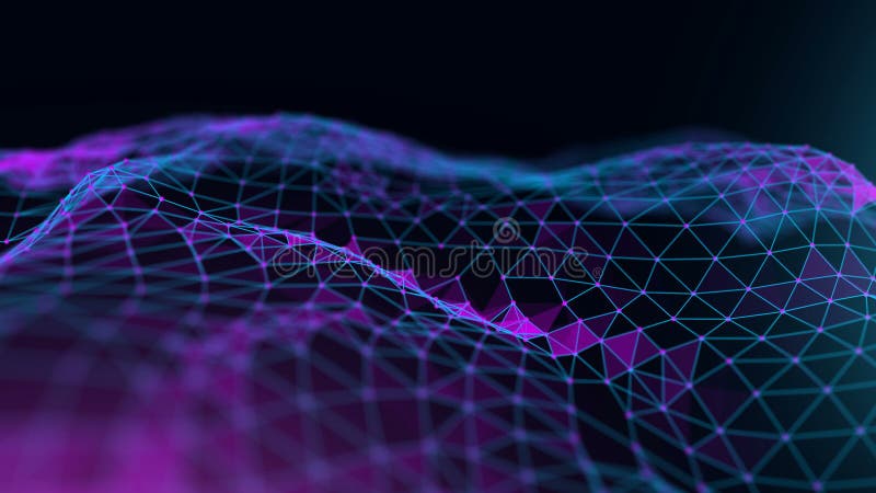 Animazione della tecnologia di blocco blu. struttura di connessione di rete e concetto di tecnologia dell'informazione. digitale royalty illustrazione gratis