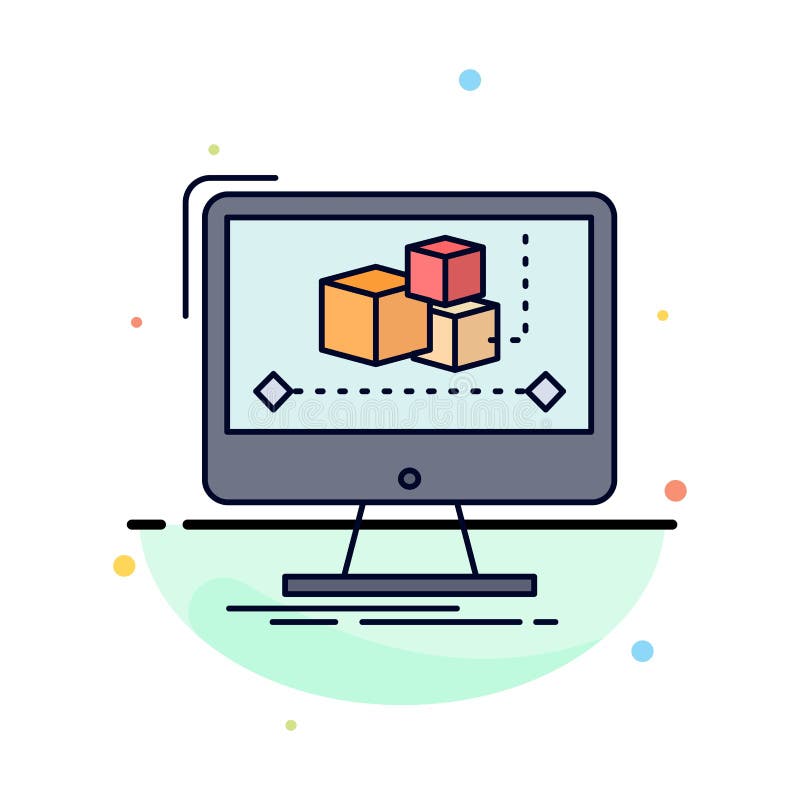 Animação, computador, editor, monitor, vetor liso do ícone da cor do software ilustração royalty free Animação, computador, editor, monitor, vetor liso do ícone da cor do software ilustração royalty free