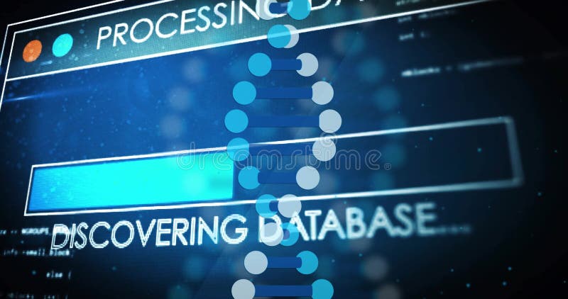 Animația lanțului adn în timpul procesării datelor vector illustration
