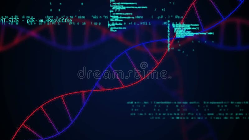 Animația prelucrării datelor pe un șir adn royalty free illustration