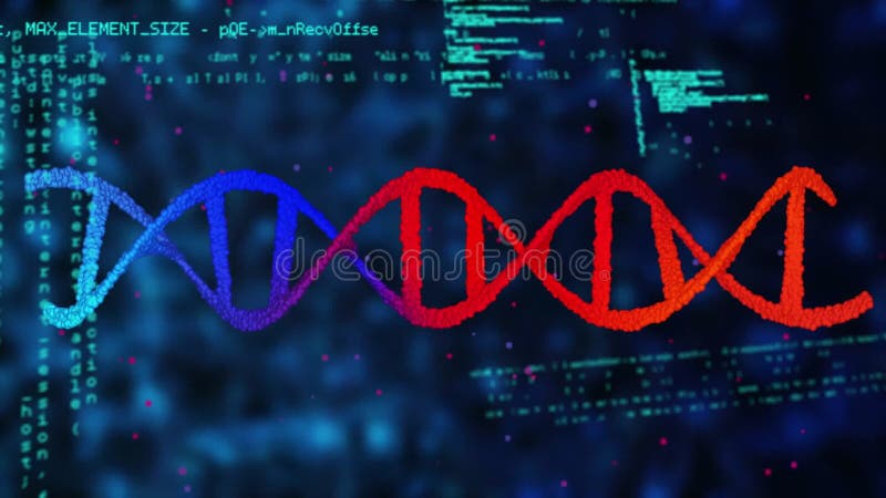 Animația prelucrării datelor pe un șir adn stock illustration