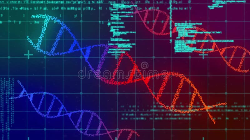 Animația prelucrării datelor pe un șir adn royalty free illustration