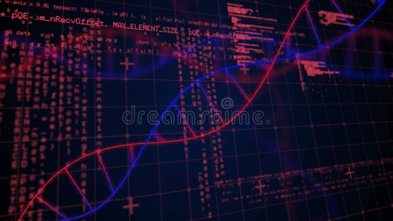 Animația prelucrării datelor pe un șir adn royalty free illustration