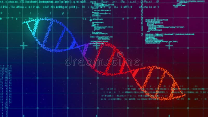 Animația prelucrării datelor pe un șir adn stock illustration