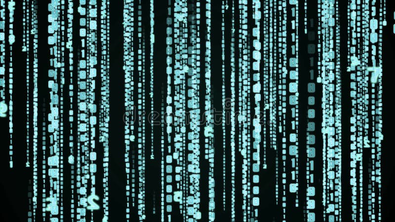 Animație în buclă cu ploaie de cod binar Matrix stock illustration