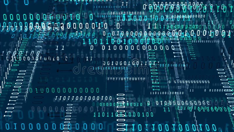 Animație de fundal cu cod binar vector illustration