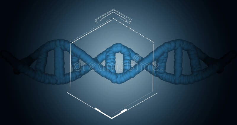Animație de hexagon peste lanț adn stock illustration