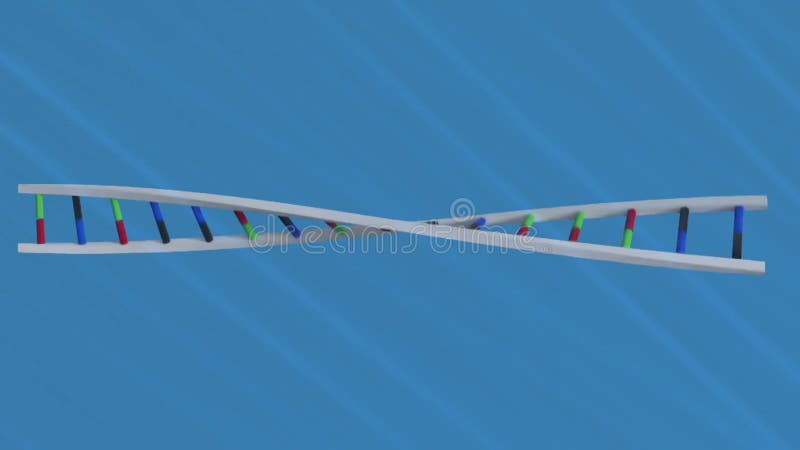 Animație a lanțului adn pe fundal albastru vector illustration
