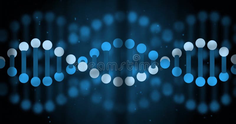 Animație a lanțului adn pe fundal negru vector illustration