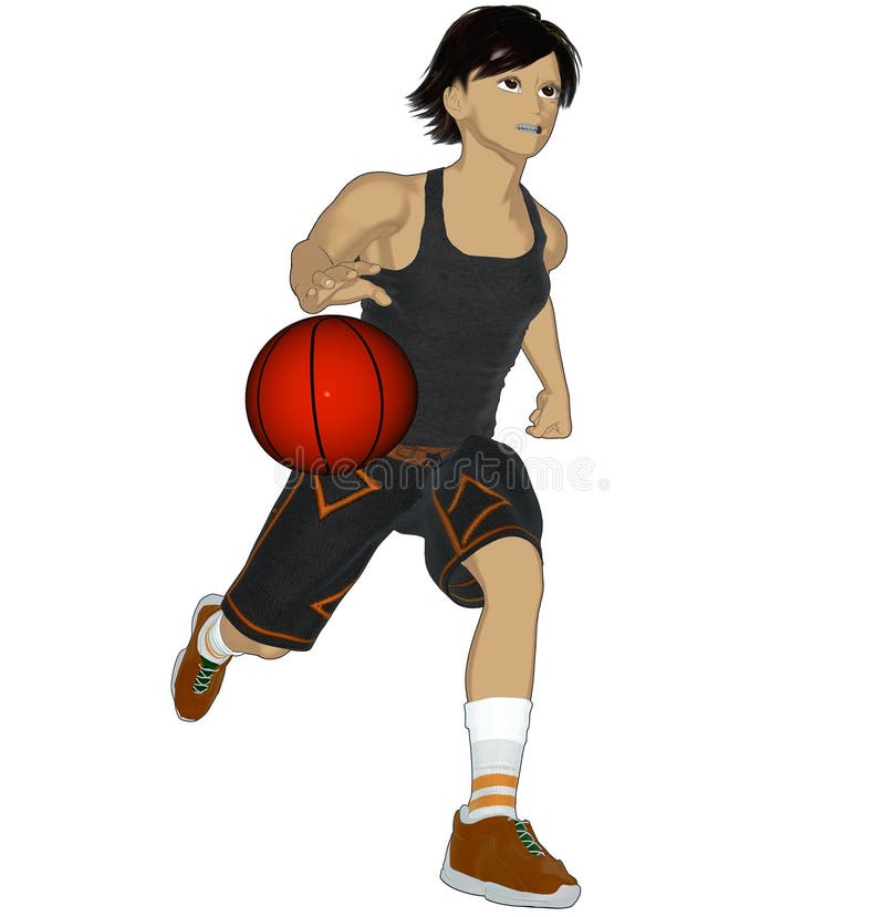 Anime Basketball player stock illustration. Illustration of color