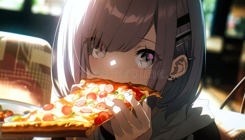 Kawaii Girl Eating Ramen Anime Graphic · Creative Fabrica