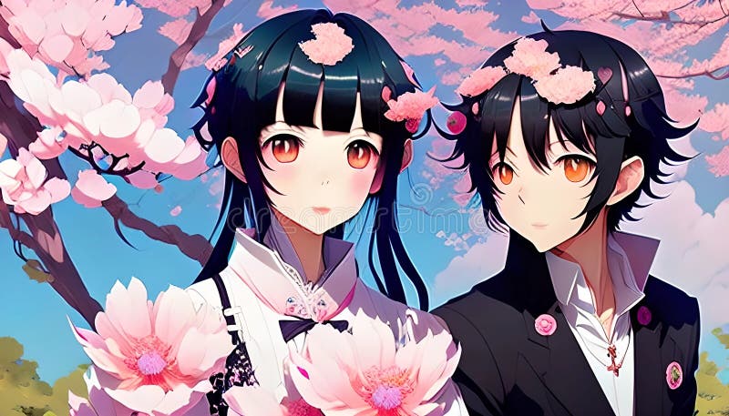 Anime Couple in Love Facebook Cover - Characters