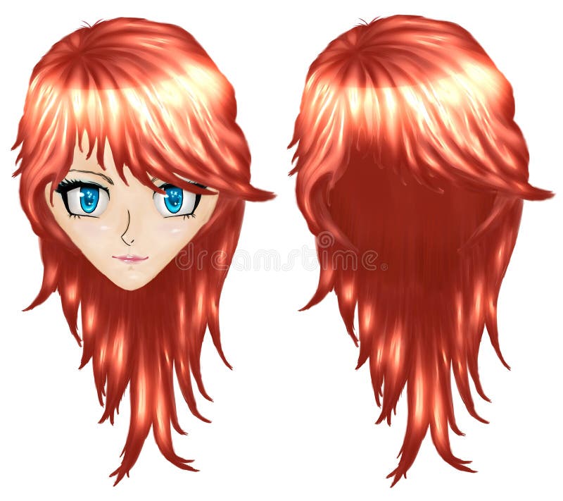 Anime dziewczyna z czerwonym włosy ilustracji Anime dziewczyna z czerwonym włosy ilustracji