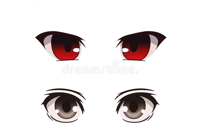 Anime Eyes. Human Eyes Closeup. Beautiful Big Cartoon Eyes Stock  Illustration - Illustration of looking, isolated: 194713140