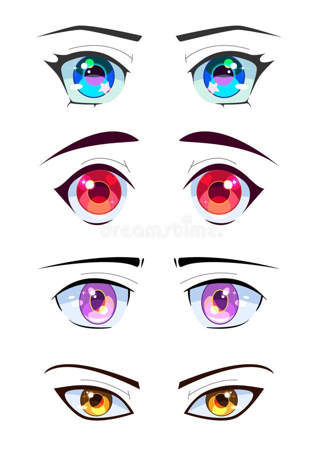Light Green Red Orange And Yellow Color Anime Eyes Royalty Free SVG  Cliparts Vectors And Stock Illustration Image 43558342