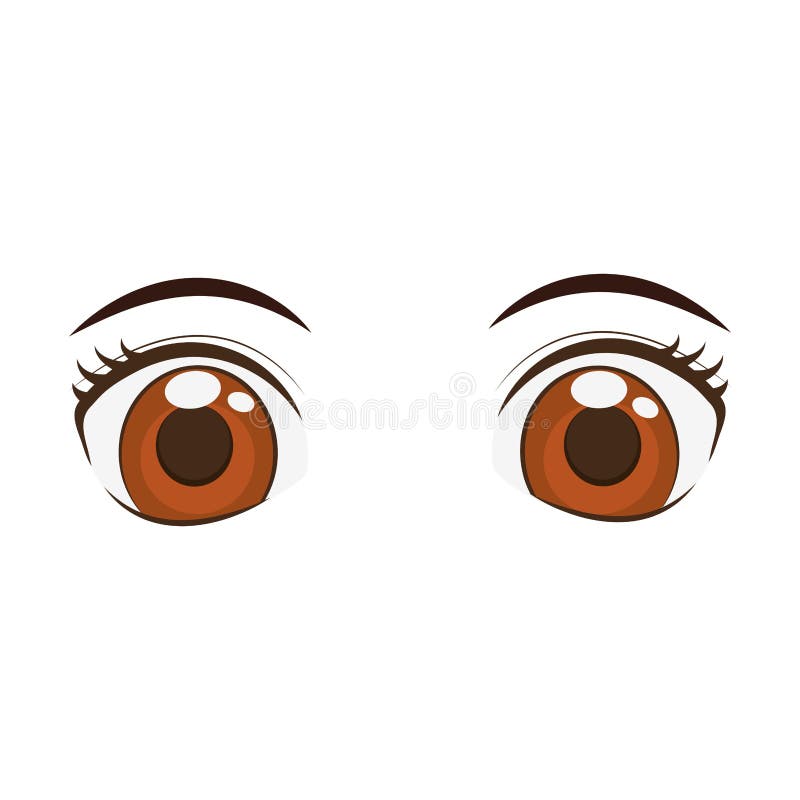 Anime eyes with hearts Royalty Free Vector Image