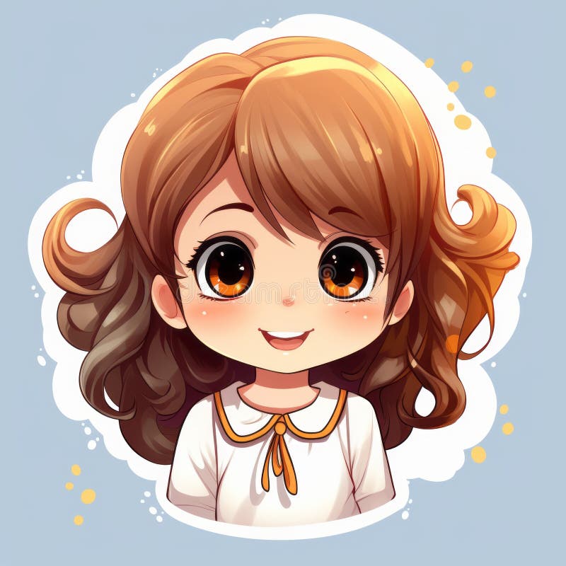 Winter Pretty Brown Hair Anime Girl Stock Illustration 2312201263