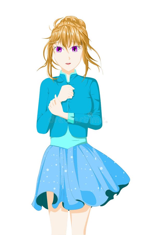 Winter Pretty Brown Hair Anime Girl Stock Illustration 2312201263