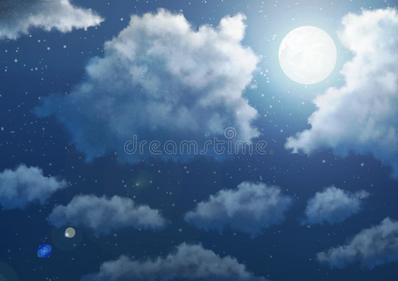 Anime-Himmel-Hintergrund - Nacht lizenzfreie abbildung Anime-Himmel-Hintergrund - Nacht lizenzfreie abbildung