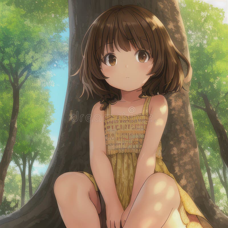 Winter Pretty Brown Hair Anime Girl Stock Illustration 2312201263